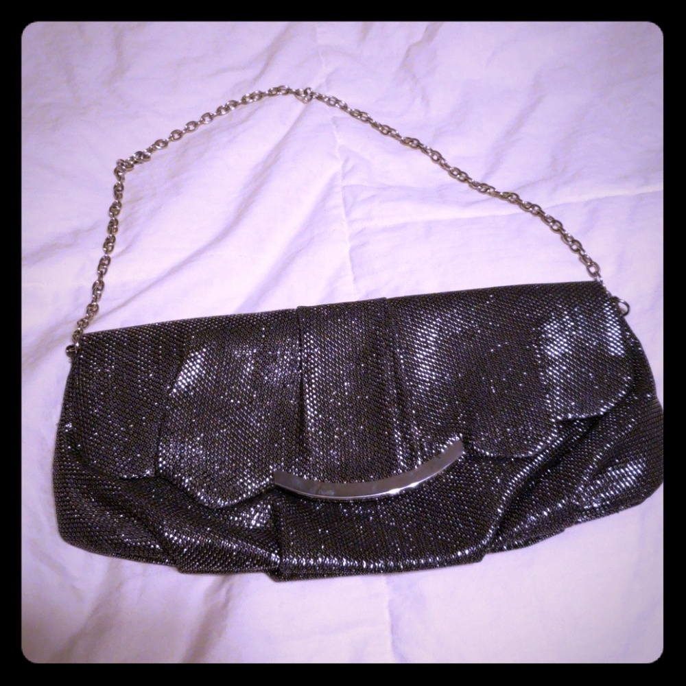 Black/silver clutch bag